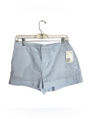 Striped Cotton Shorts Blue White H&M Size 6 Coastal Summer NWT